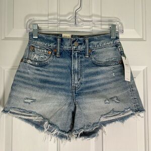 American Eagle AE77 Premium Denim The High Rise Cut Off Jean Shorts Size 24